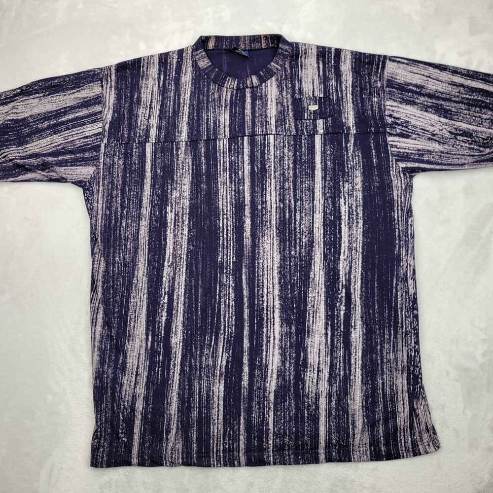 Vintage DTEK Jeans Shirt Mens XXL Crewneck Geo Stripe 90s Y2K  Sport Taiga Adult